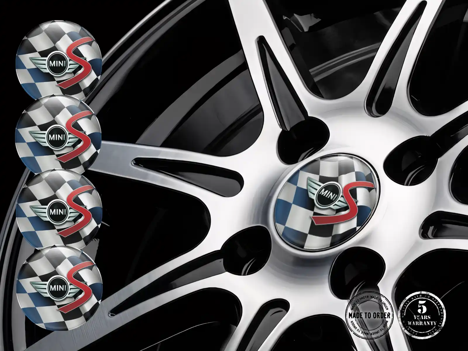 Mini Cooper Logo Autocollants Roues Édition Époxy de Qualité